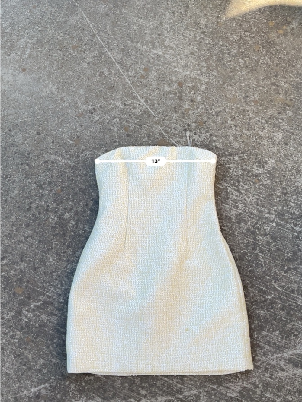 Meshki Strapless Bow-Front Mini Dress Soft Yellow tweed - Picture 6 of 9